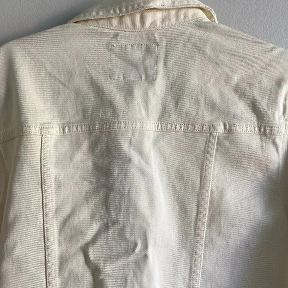 NWT BUFFALO David Bitton Cream Cotton Nicci Distressed Ripped Denim Jacket XS - Picture 9 of 14